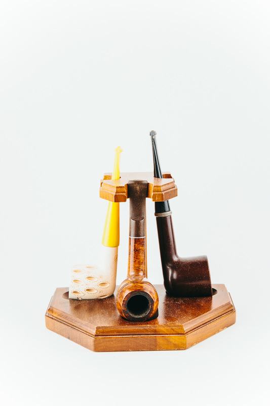 tobacco pipes on a stand