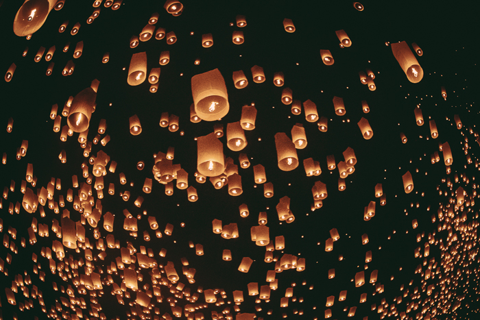 lantern release in Chiang Mai, Thailand