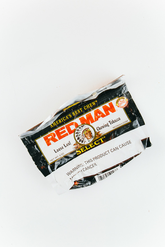 empty Redman tobacco pouch
