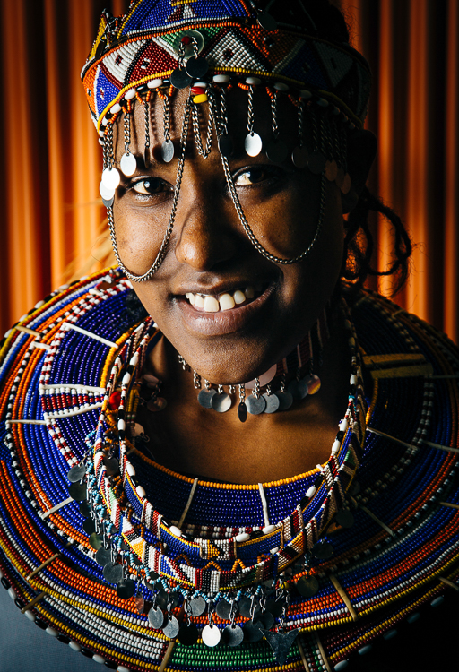 closeup portrait of female Maasai