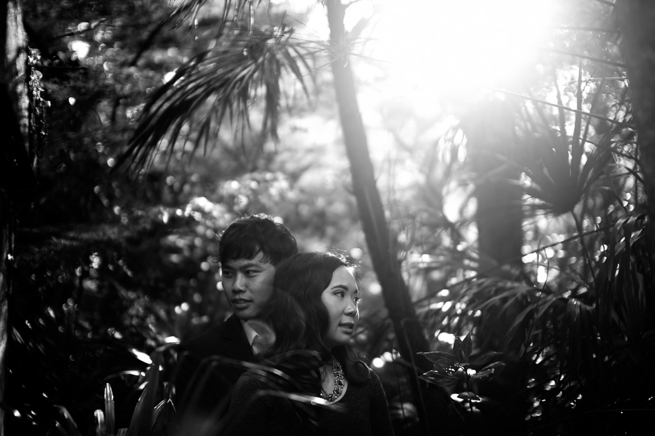 Couple in tropical garden 