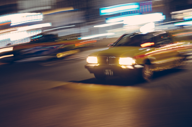 Tokyo taxi at night