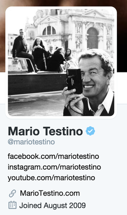 Mario Testino Twitter