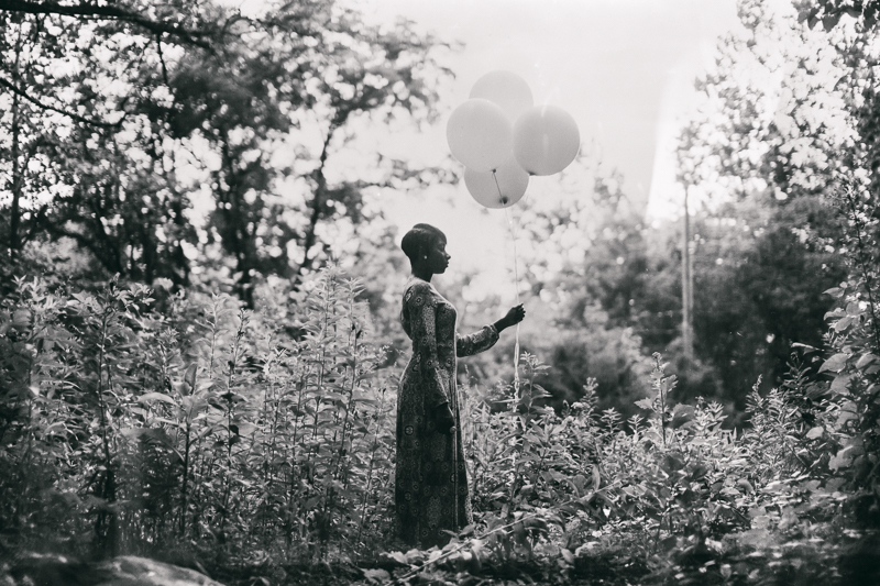 vintage portrait with balloons