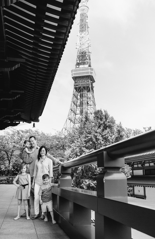 Schultz Family next to Tokyo Tower
