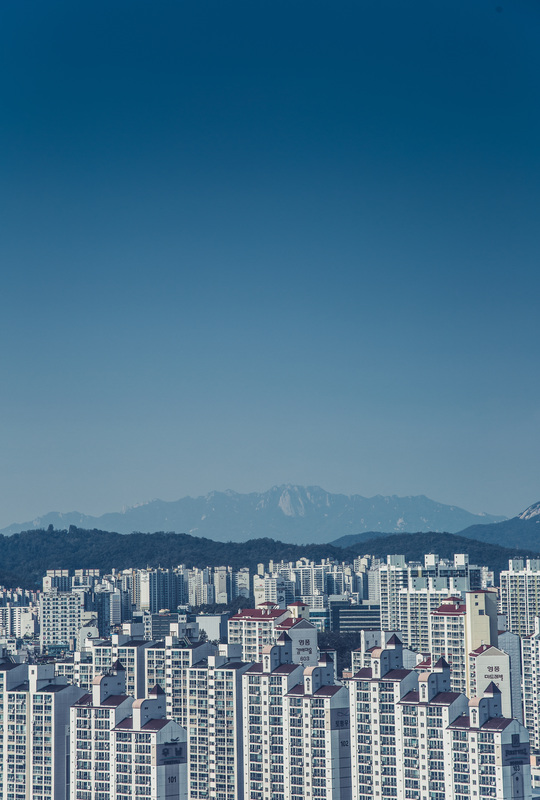 minimalist cityscape of Guri, Korea 