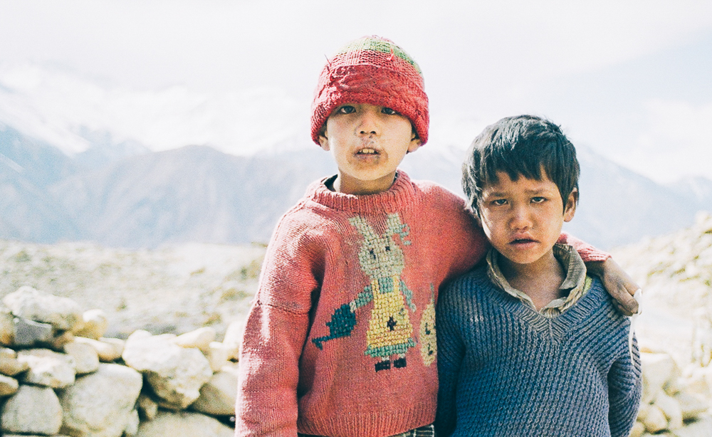 Two dirty boys in Himalaya