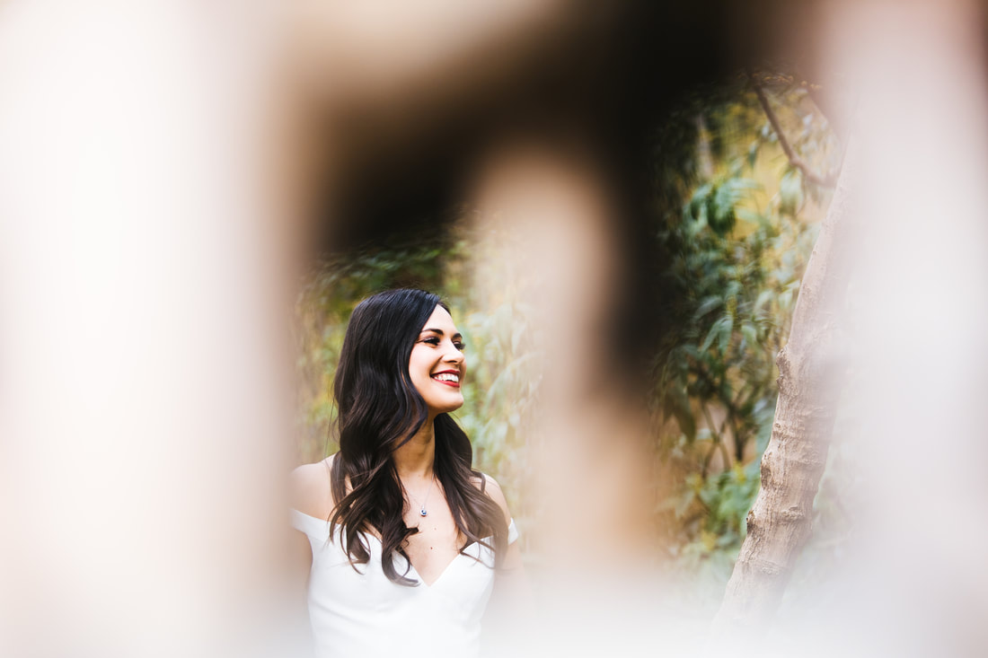 Amber abstract bridal portrait