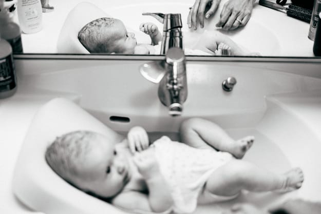 baby bath in sink