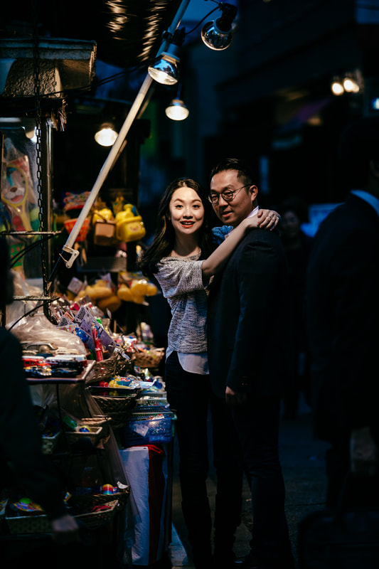 couple at street market stall