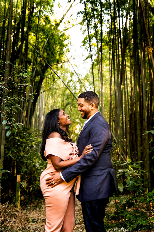 couple in bamboo forest