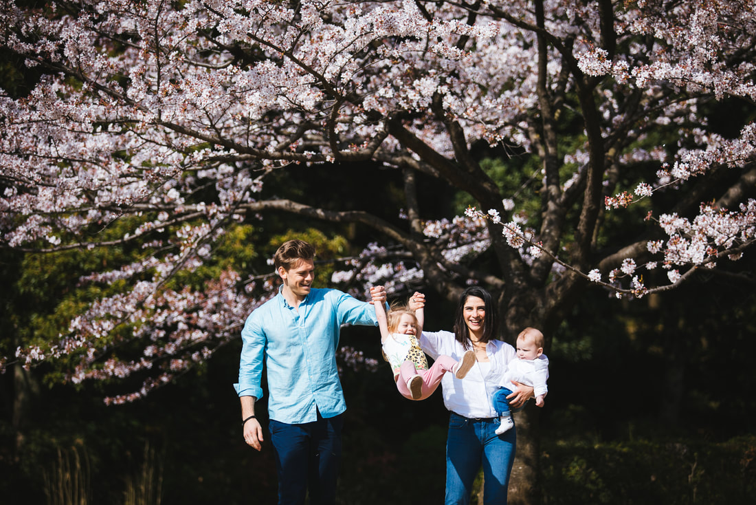 family portrait under sakura