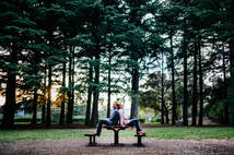 Couple on table in Nogawa Park