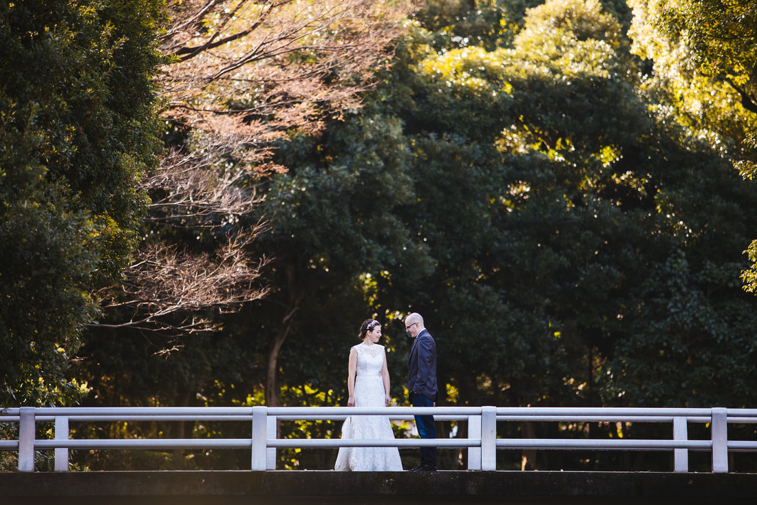 couple on bridge at Chidorigafuchi