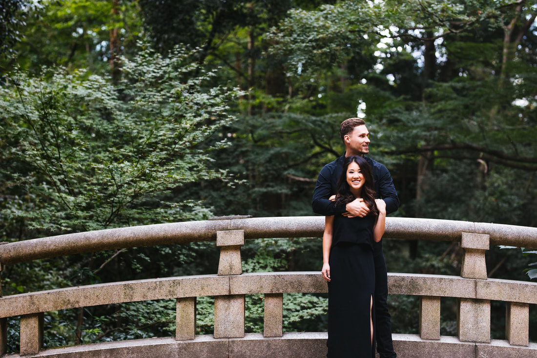 couple on bridge at Meiji 