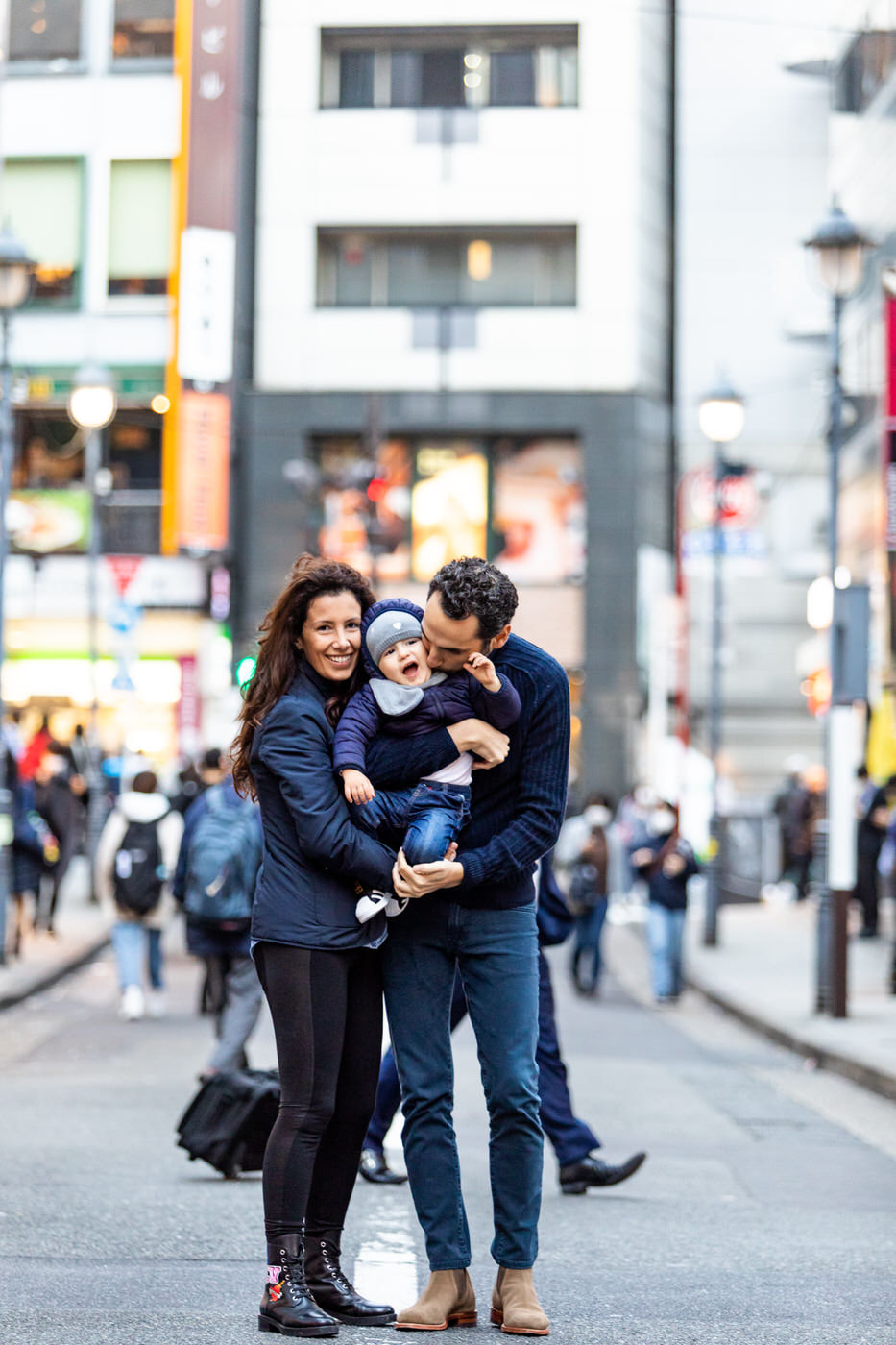 family in Tokyo street
