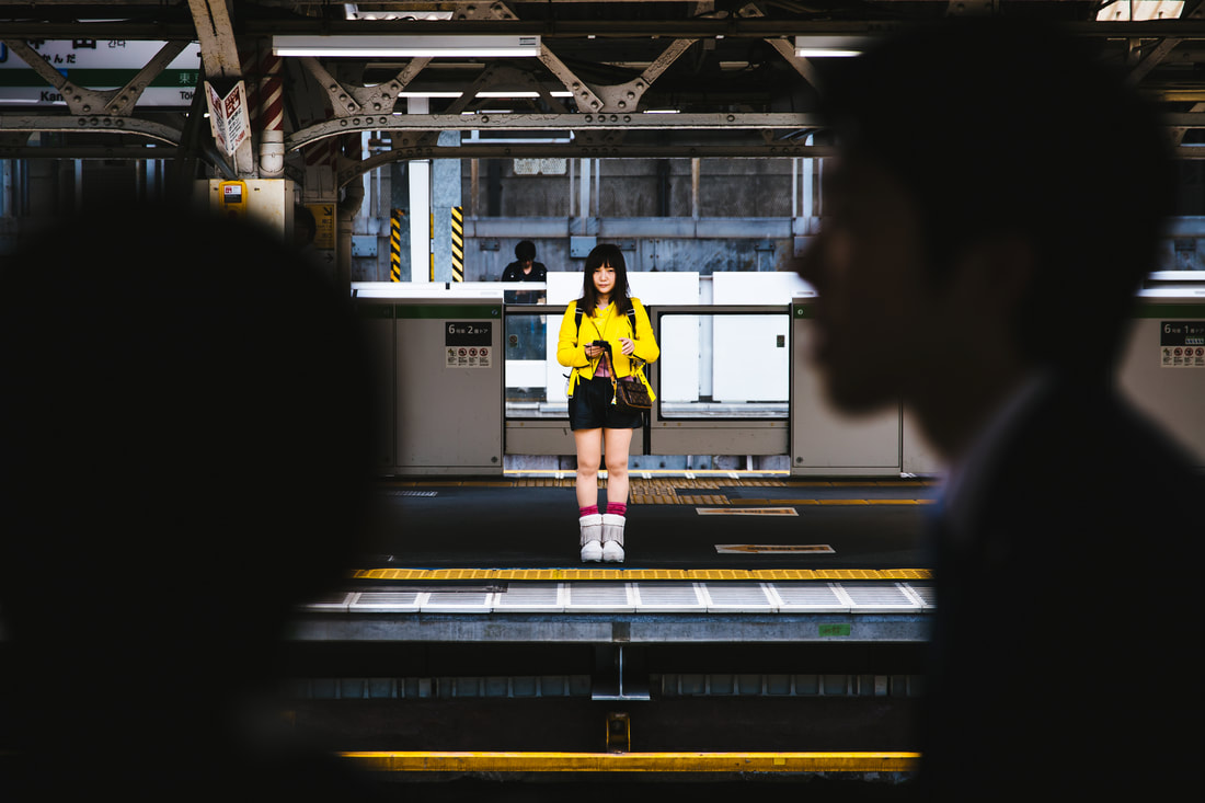 Shinjuku station platform girl