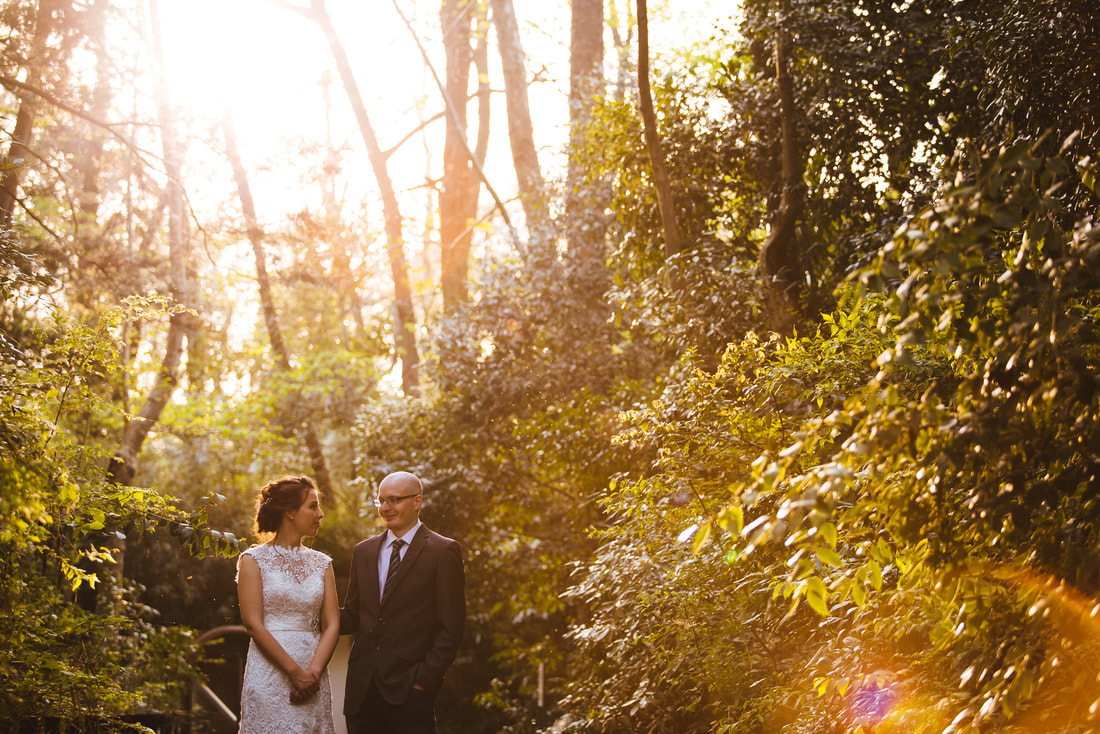 wedding couple in forest