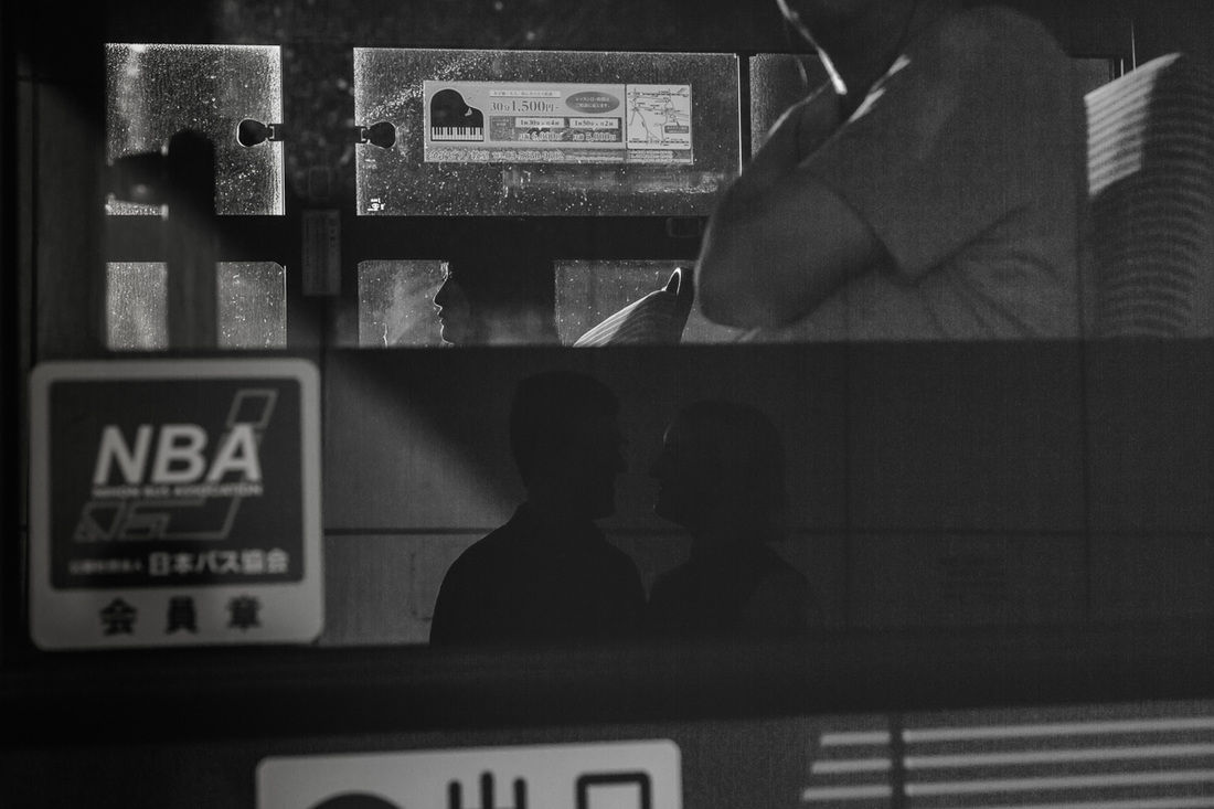 silhouette in Tokyo bus